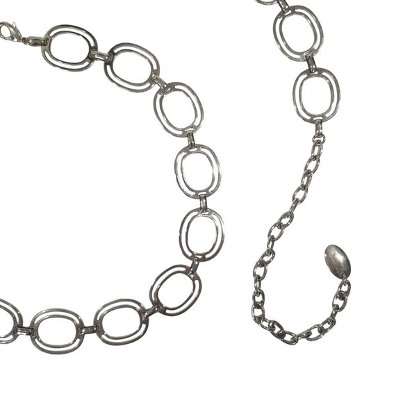 Chrome Chain Belt w/Art Deco Styling 36" - Picture 2 of 5